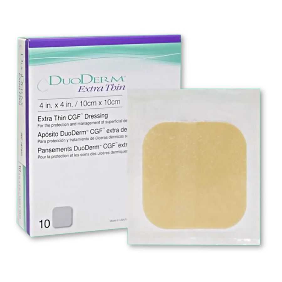Băng dán DuoDerm ExtraThin 10x10 hỗ trợ nhanh lành vết thương, kiểm soát dịch tiết hiệu quả (Hộp 10 miếng)