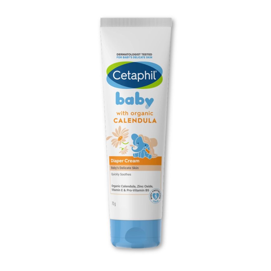 Kem chống hăm tã Cetaphil Baby Diaper Cream Calendula giúp chăm sóc và làm dịu da bé (Tuýp 70g)