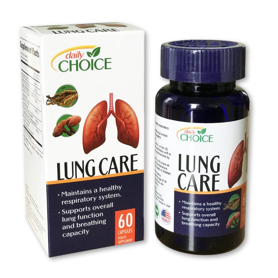 Thực phẩm bảo vệ sức khoẻ Lung Care tăng cường sức khỏe phổi, hỗ trợ giảm nguy cơ bệnh hô hấp (Hộp 60 viên)