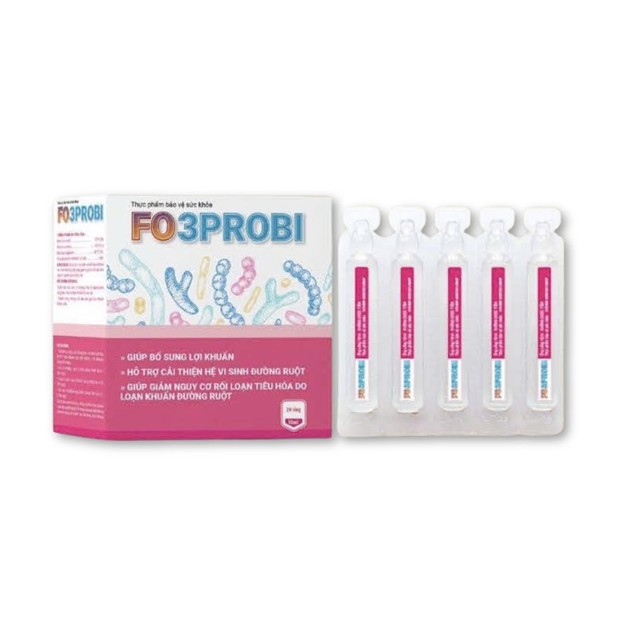 Thực phẩm bảo vệ sức khoẻ Fo3Probi hỗ trợ cân bằng hệ vi sinh đường ruột, cải thiện tiêu hoá (Hộp 20 ống)
