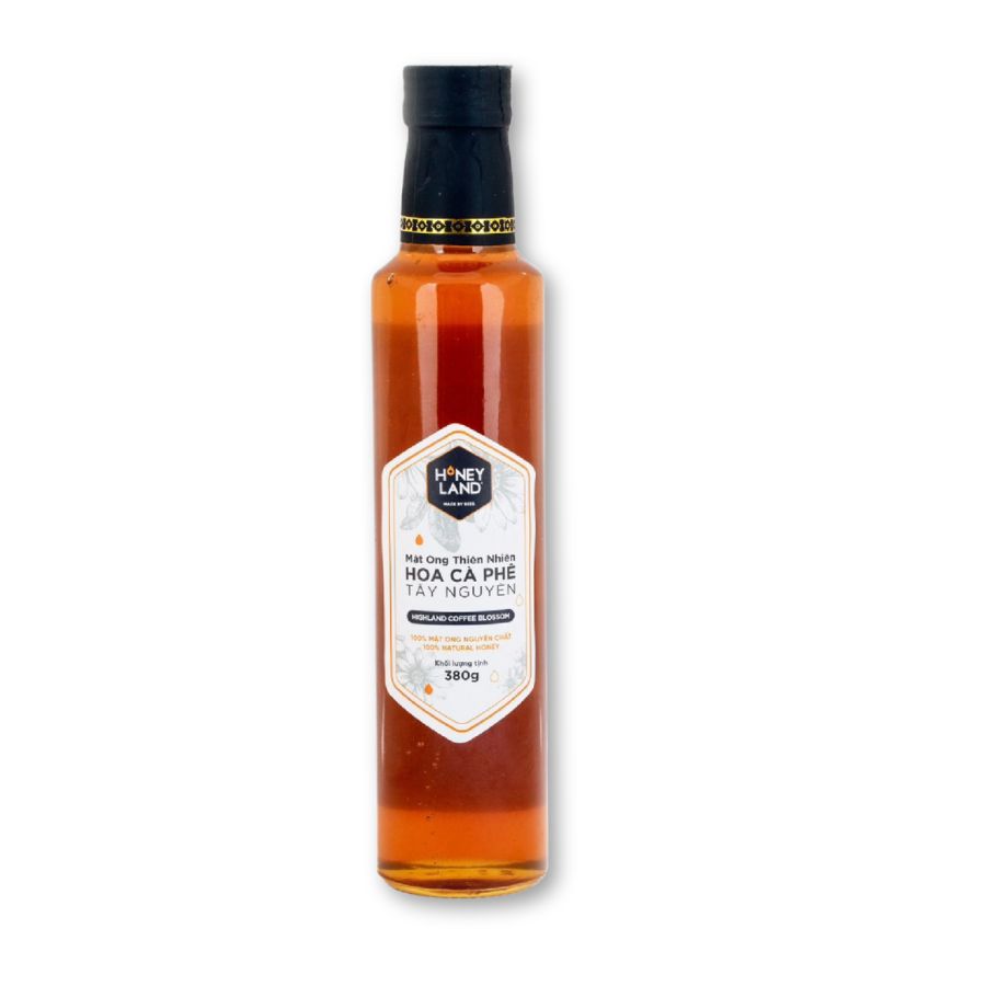 Thực phẩm bảo vệ sức khoẻ Mật Ong Hoa Cà Phê Honey Land bổ sung dinh dưỡng, hỗ trợ kháng khuẩn và làm đẹp (Chai 380g)