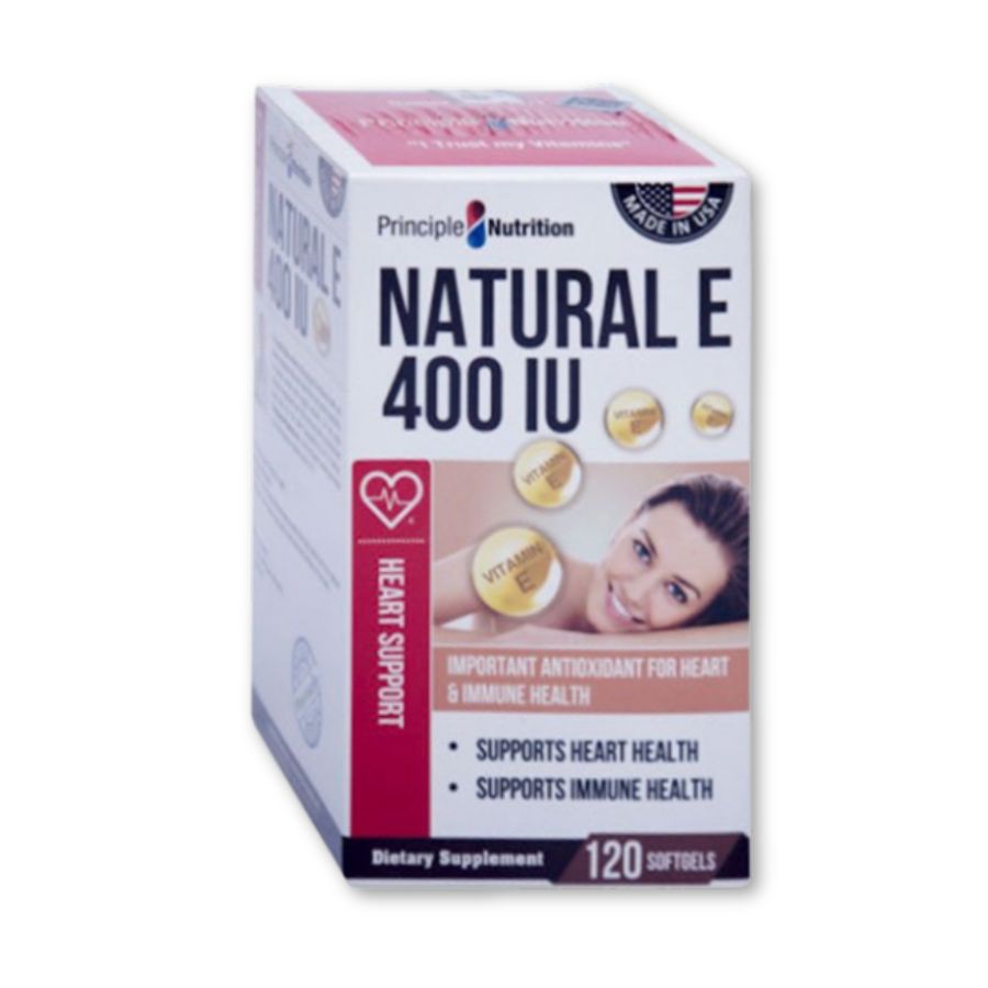 Thực phẩm bảo vệ sức khoẻ Natural E 400 IU Principle giúp làm đẹp da, chống lão hoá (Hộp 120 viên)
