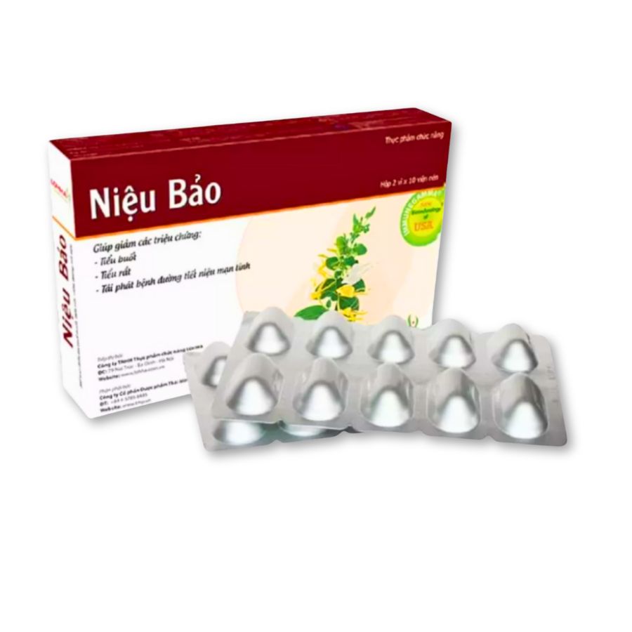 Thực phẩm chức năng Niệu Bảo hỗ trợ lợi tiểu, giảm tiểu buốt, tiểu rắt (Hộp 20 viên)