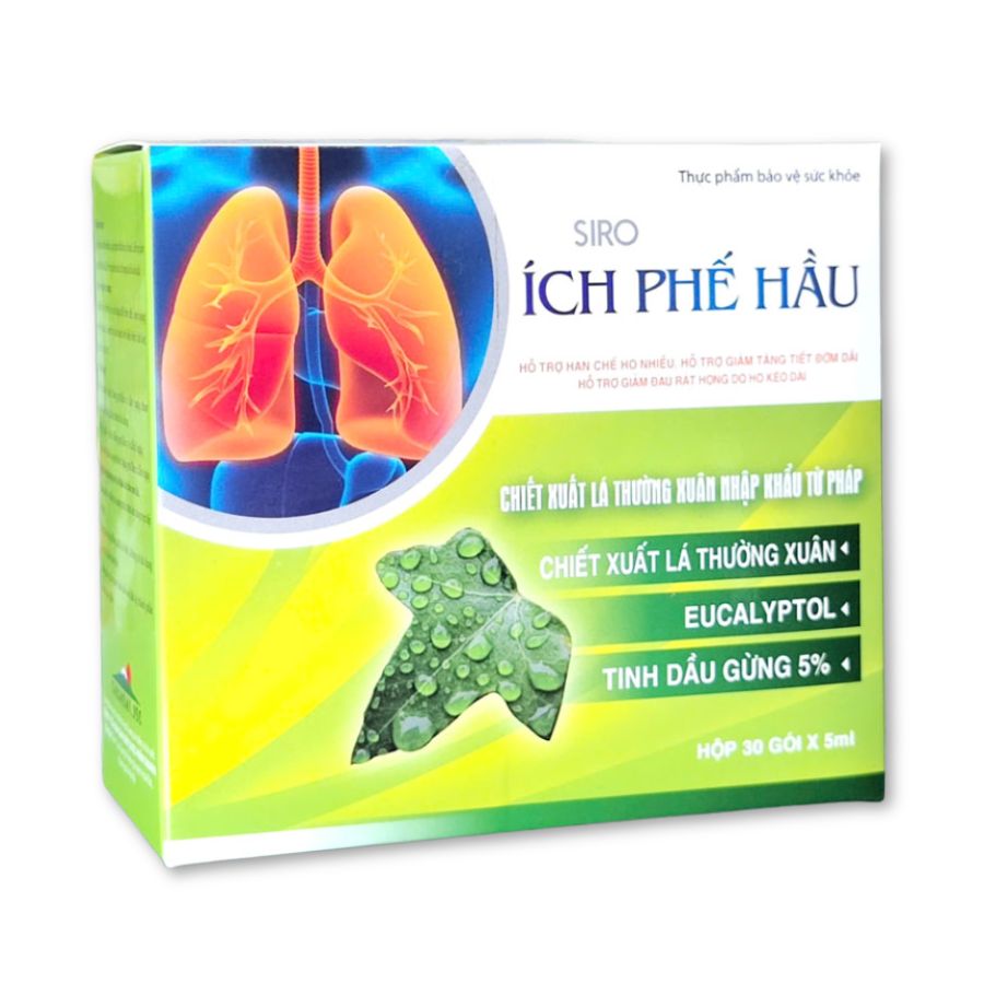 Thực phẩm bảo vệ sức khoẻ Ích Phế Hầu hỗ trợ giảm ho, long đờm, đau rát họng (Hộp 30 gói)