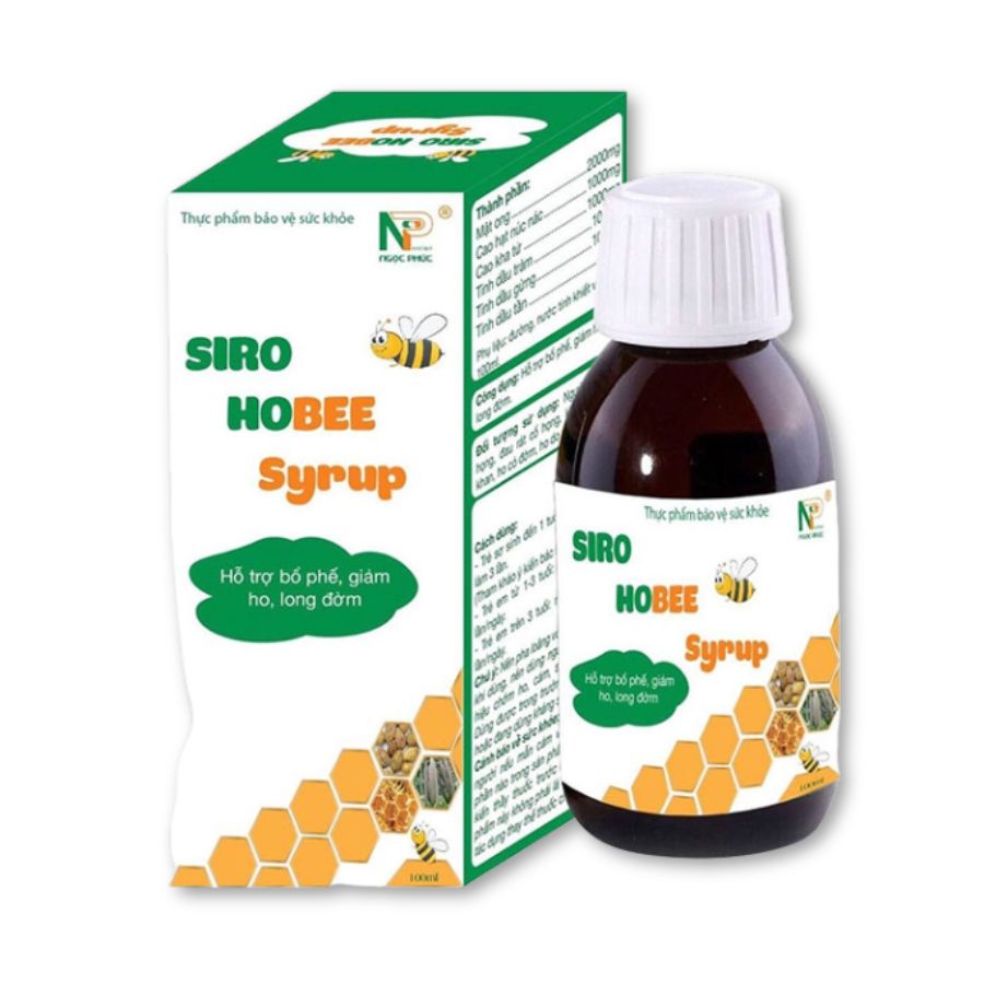 Thực phẩm bảo vệ sức khoẻ Hobee Syrup hỗ trợ tiêu đờm, giảm ho, viêm họng (Chai 100ml)