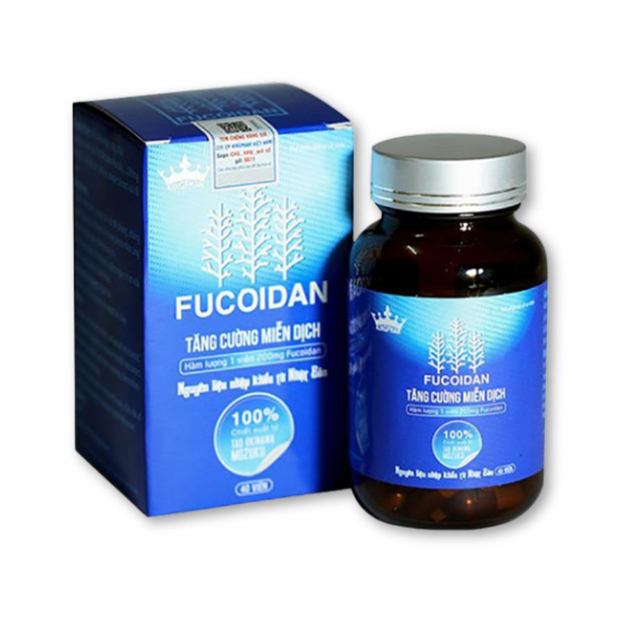 Thực phẩm bảo vệ sức khoẻ Fucoidan Kingphar tăng cường miễn dịch, hỗ trợ người đang xạ trị (Hộp 40 viên)