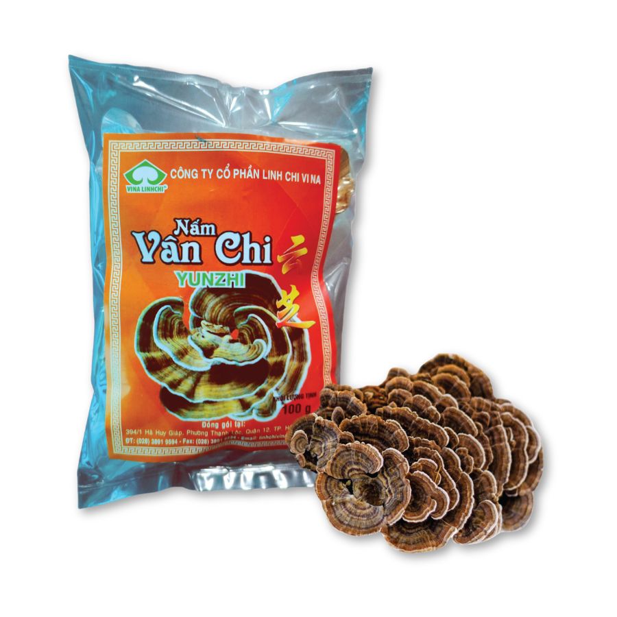 Dược liệu Nấm Vân Chi Khô Nguyên Tai hỗ trợ miễn dịch, tăng hiệu quả điều trị ung thư (Gói 100g)
