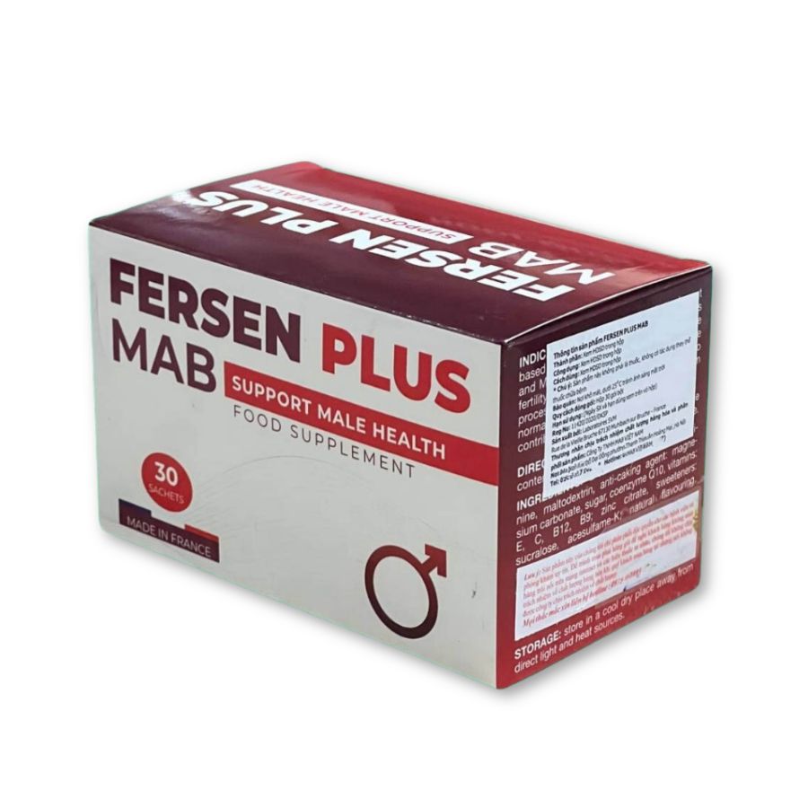 Thực phẩm bảo vệ sức khoẻ Fersen Plus hỗ trợ cải thiện chất lượng tinh trùng, tăng cường sinh lý nam giới (Hộp 30 gói)