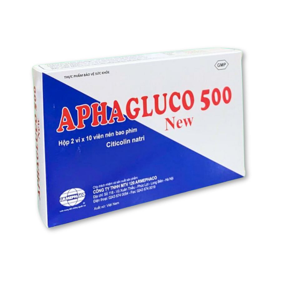 Thực phẩm bảo vệ sức khoẻ Amegluco 500mg hỗ trợ phục hồi chức năng não sau tai biến, cải thiện trí nhớ (Hộp 20 viên)