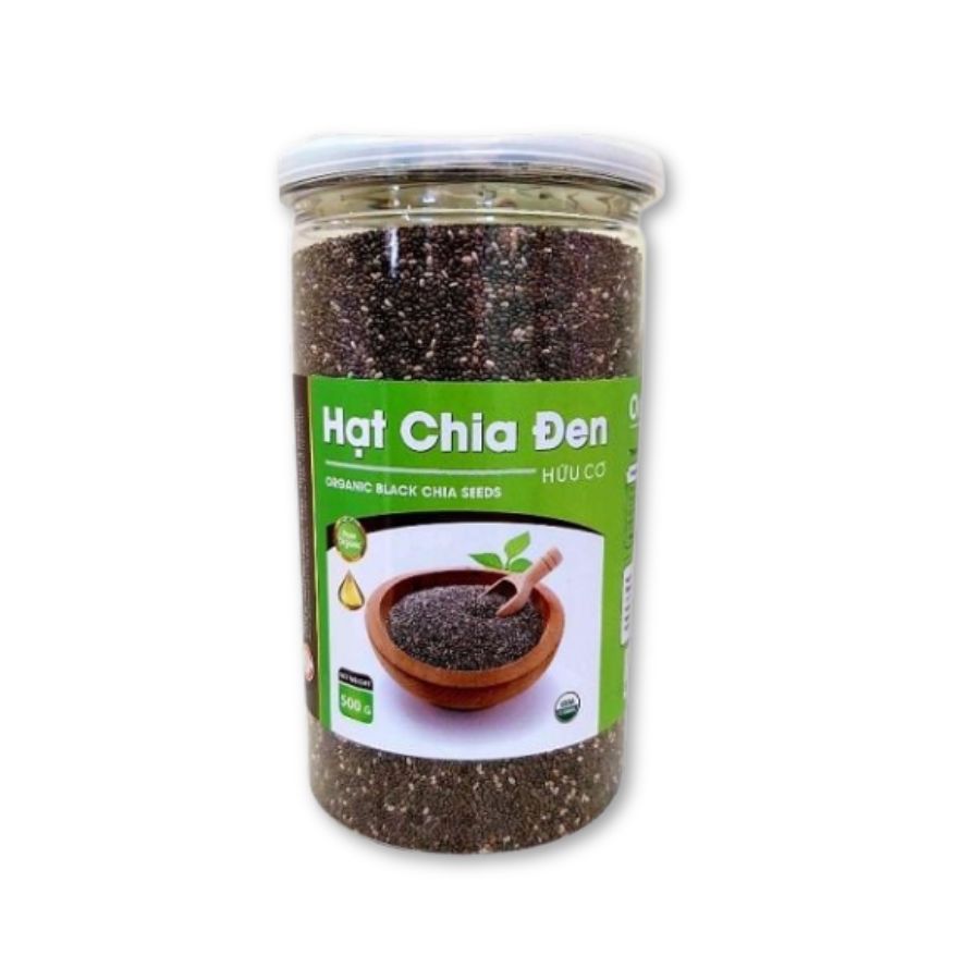 Thực phẩm hỗ trợ sức khoẻ Hạt Chia Đen Hữu Cơ Wellbeing bổ sung chất xơ, hỗ trợ giảm cân và làm đẹp da (Hũ 500g)
