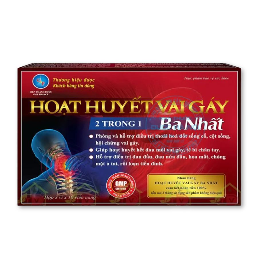 Thực phẩm bảo vệ sức khoẻ Hoạt Huyết Vai Gáy Ba Nhất – Hỗ trợ lưu thông máu, giảm đau mỏi vai gáy (Hộp 30 viên)