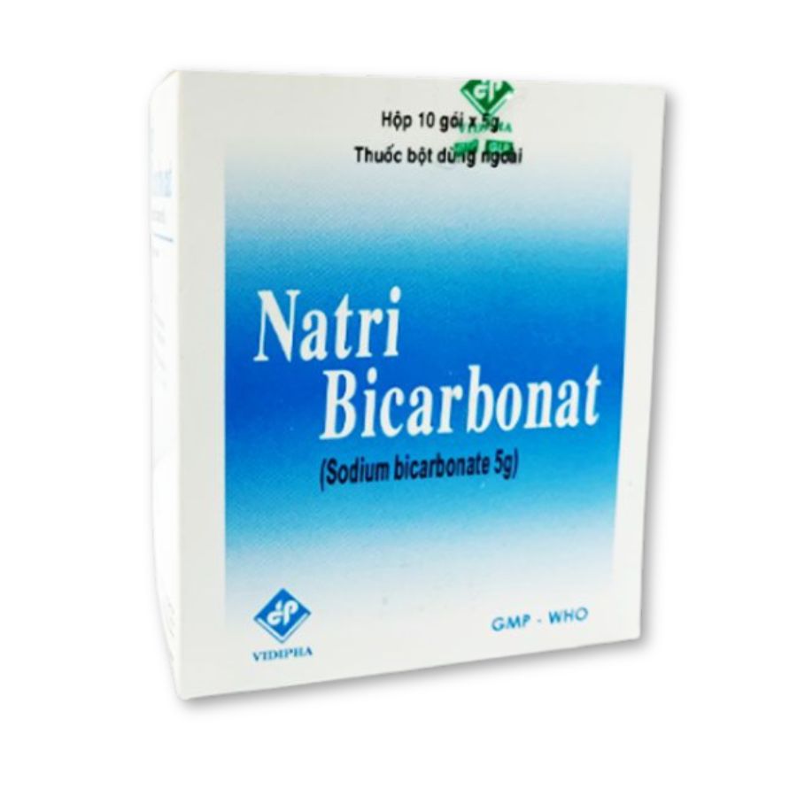 Thực phẩm bảo vệ sức khoẻ Natri Hydrocarbonat 450mg hỗ trợ trung hòa acid dạ dày, kiềm hóa nước tiểu (Hộp 10 gói)