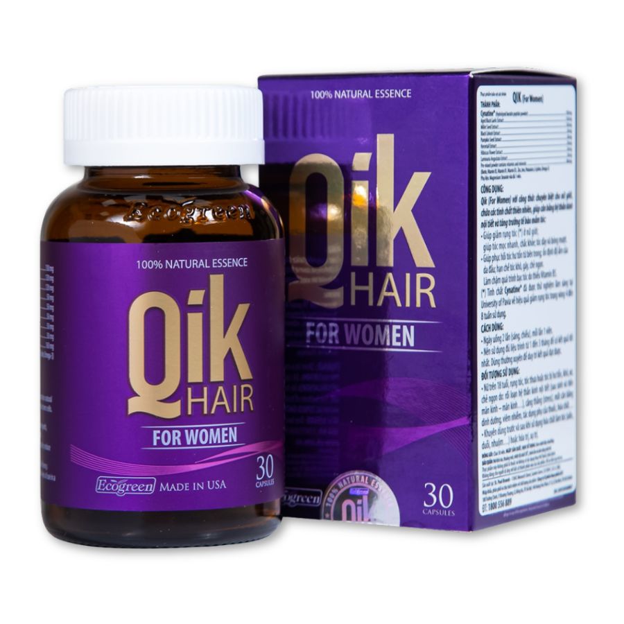 Viên uống mọc tóc Qik Hair Women giảm rụng tóc, nuôi dưỡng tóc chắc khỏe từ bên trong (Hộp 15 viên)