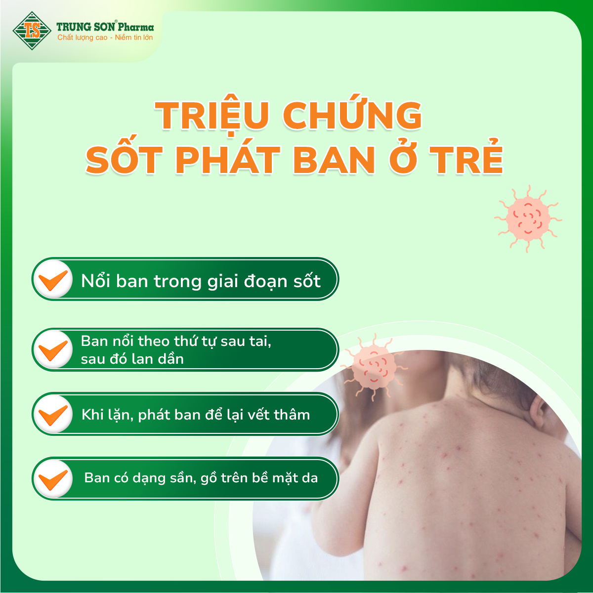 Triệu chứng sốt phát ban thường gặp ở trẻ em