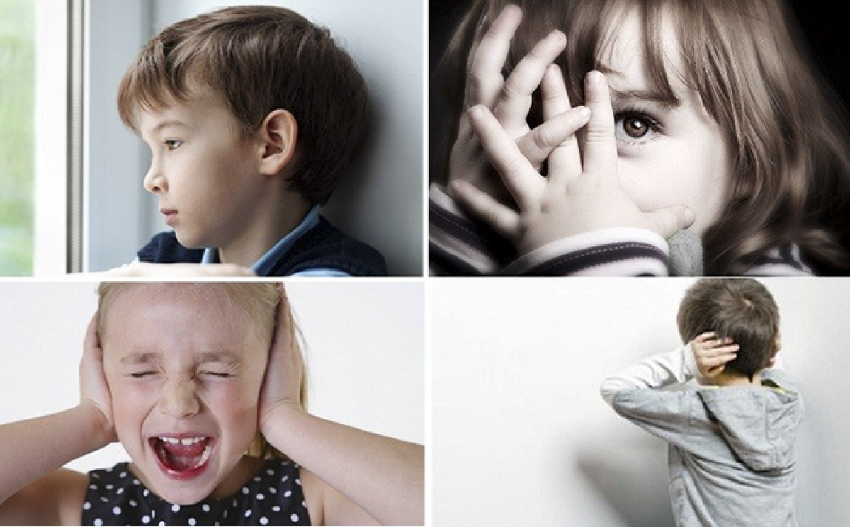 Trẻ em mắc hội chứng tự kỷ, thể hiện sự cô lập và hành vi đặc trưng. 