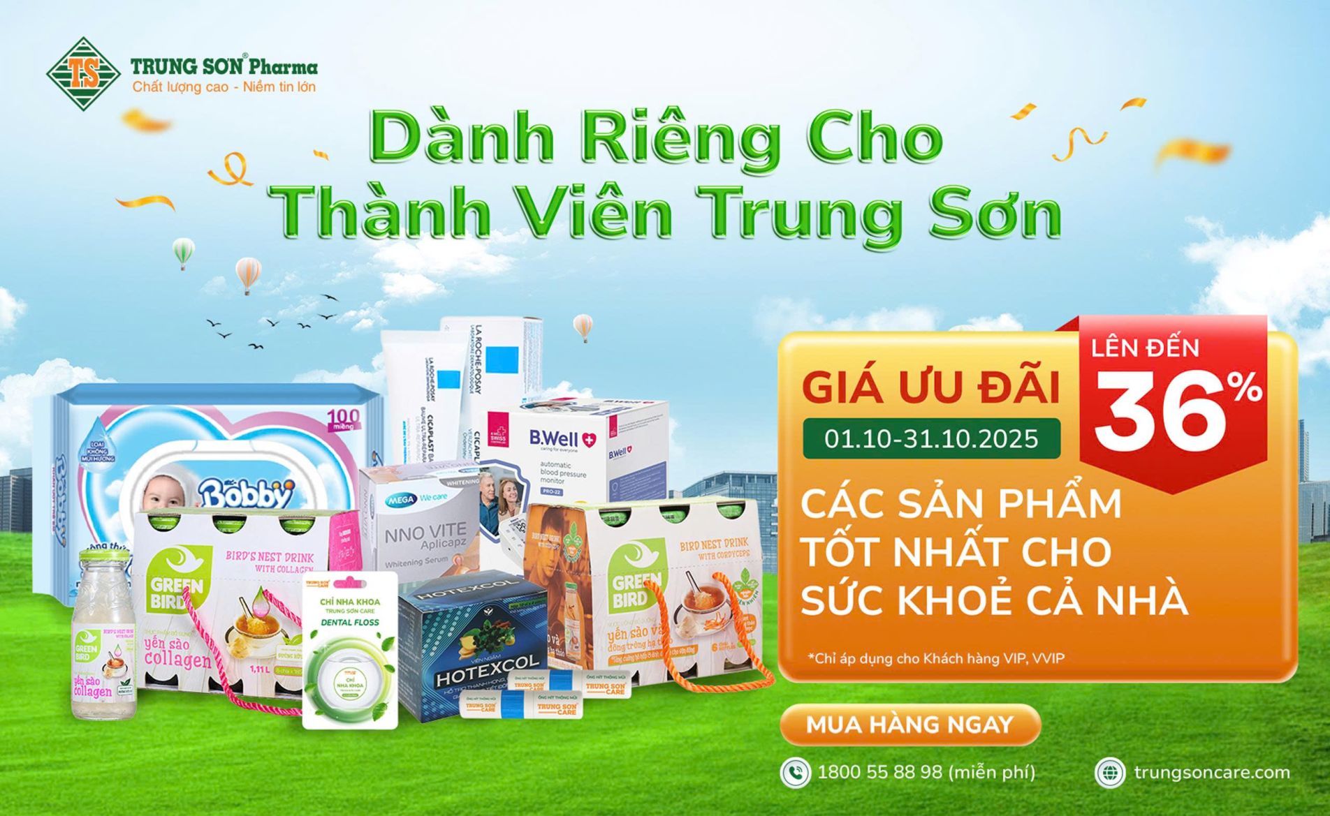 Ưu đãi khách hàng thành viên Trung Sơn tháng 10