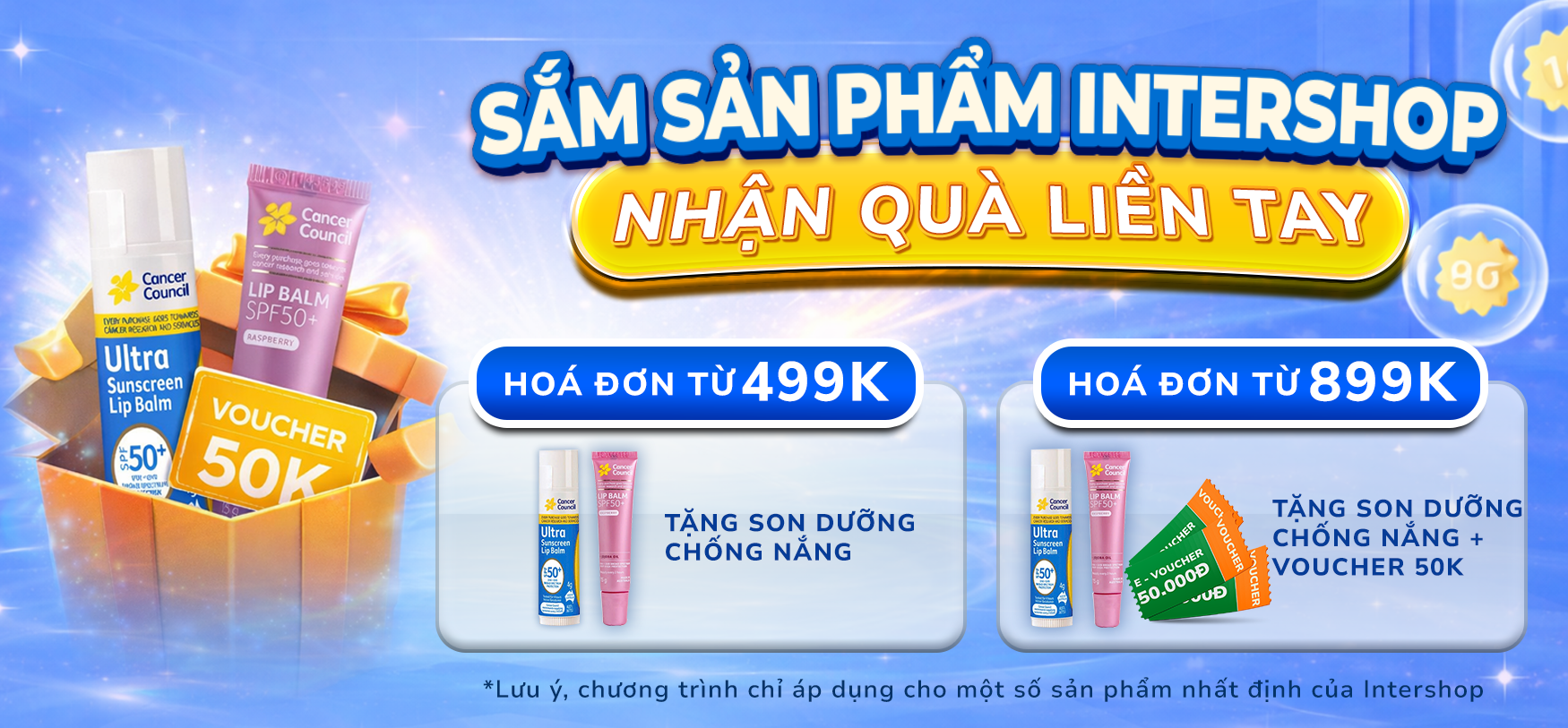 Mua sắm các sản phẩm Intershop - Nhận quà liền tay
