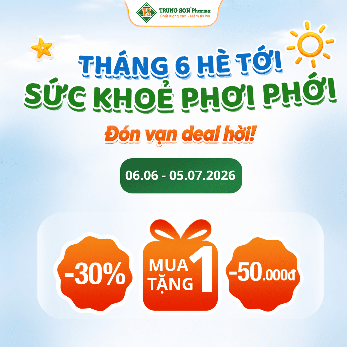 Khuyến mãi tháng 6 giảm đến 30%