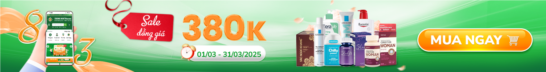 Ưu đãi 8/3 sale đồng giá 380K