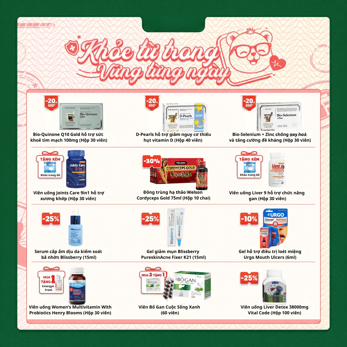 Thực phẩm chức năng giảm đến 25%