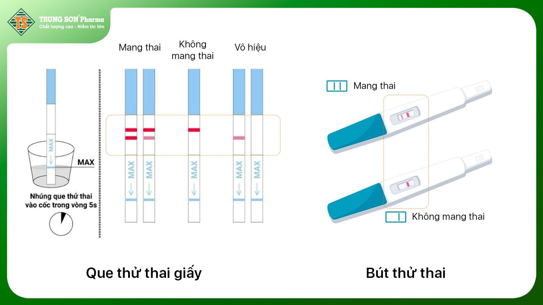 Que thử thai truyền thống và que điện tử 