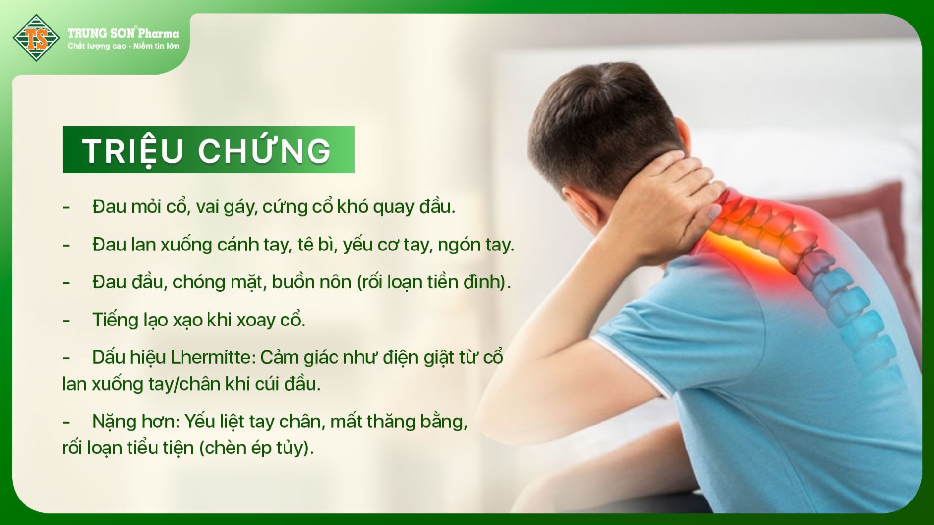 Triệu chứng đau vai gáy, tê tay phổ biến ở thoái hóa đốt sống cổ.