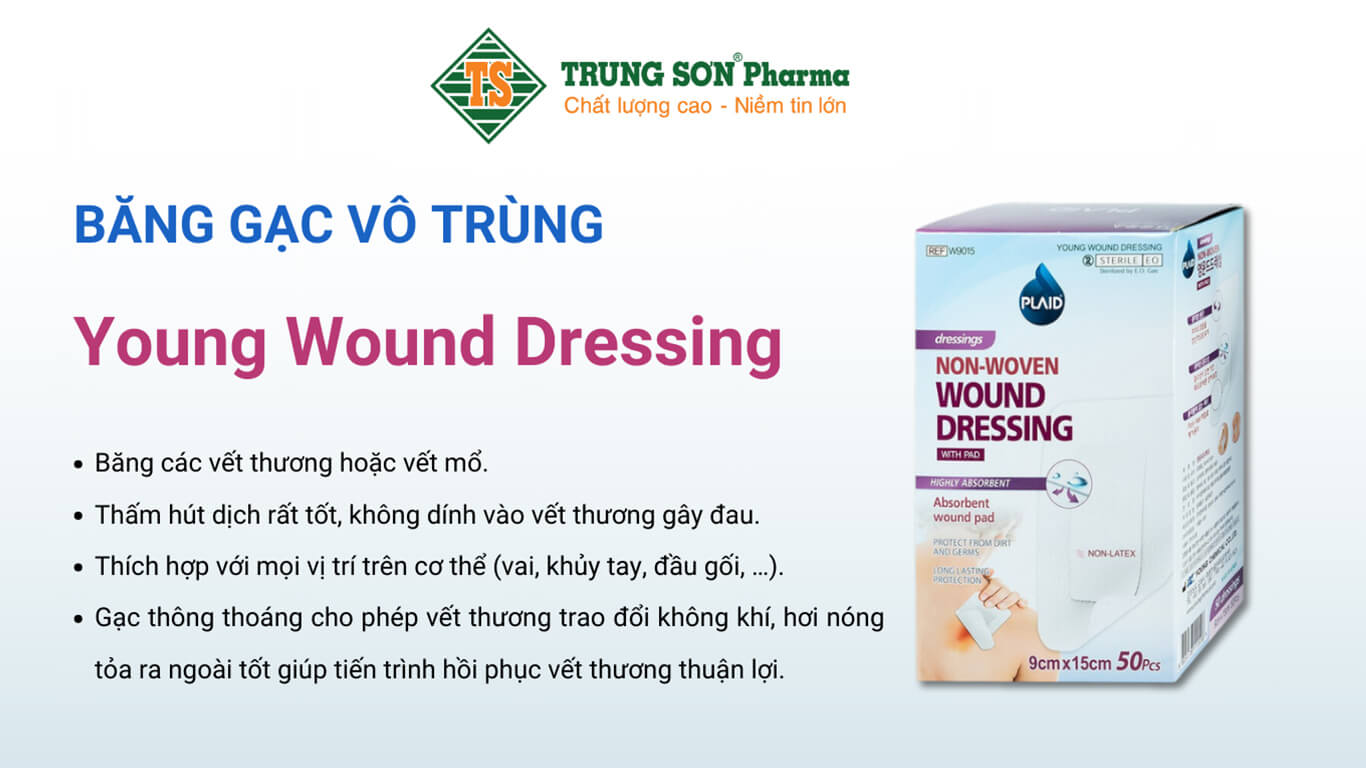 Băng Gạc Vô Trùng Young Wound Dressing 9cmx15cm