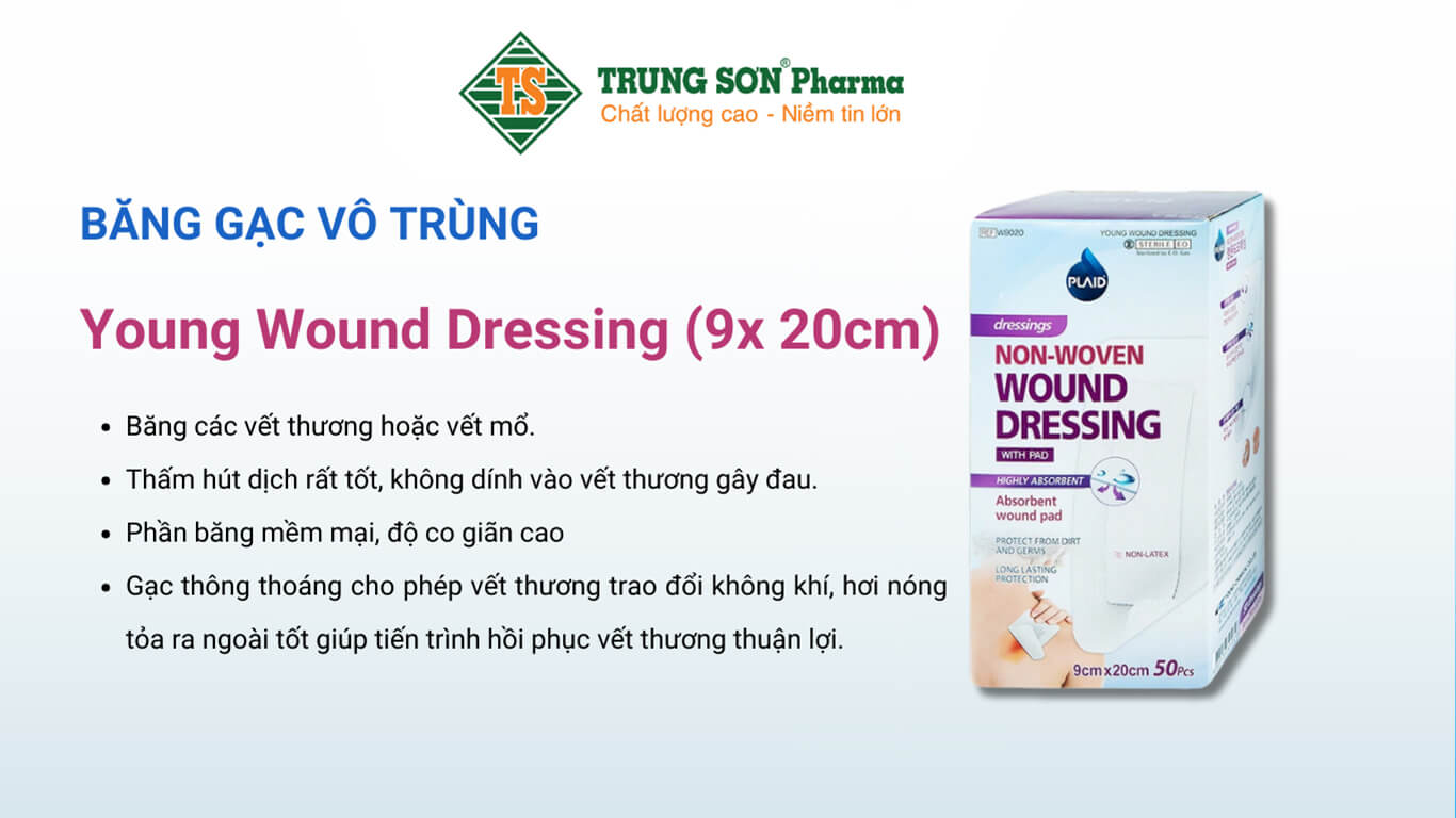 băng gạc vô trùng Young Wound Dressing 9x20cm