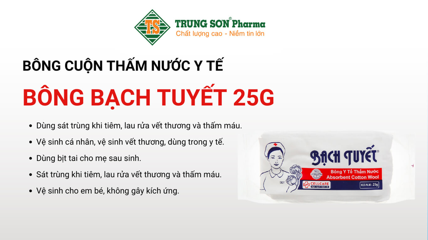 Bông y tế Bạch Tuyết 25g