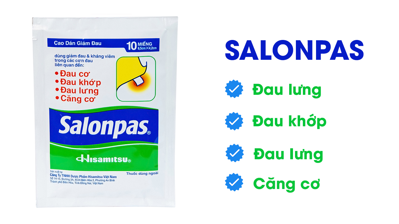 Cao dán Salonpas giảm đau, kháng viêm