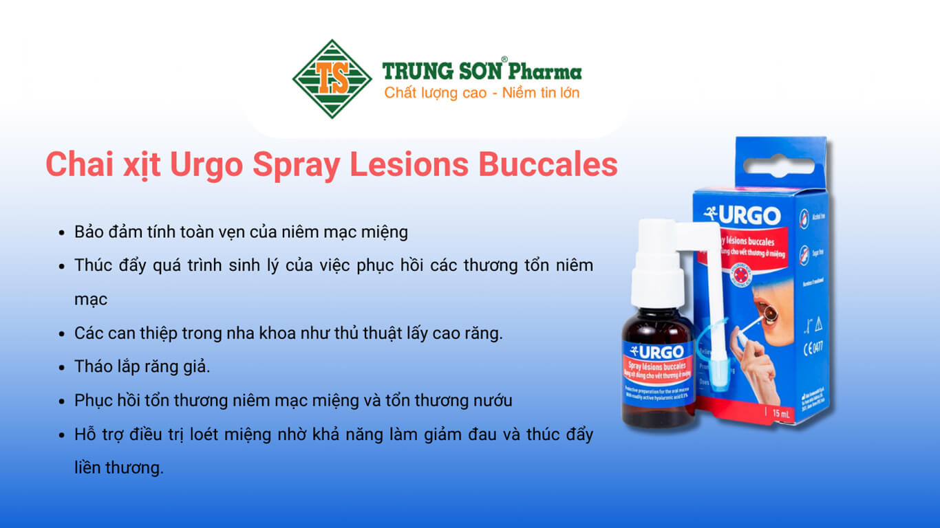 chai xịt Urgo Spray Lesions Buccales