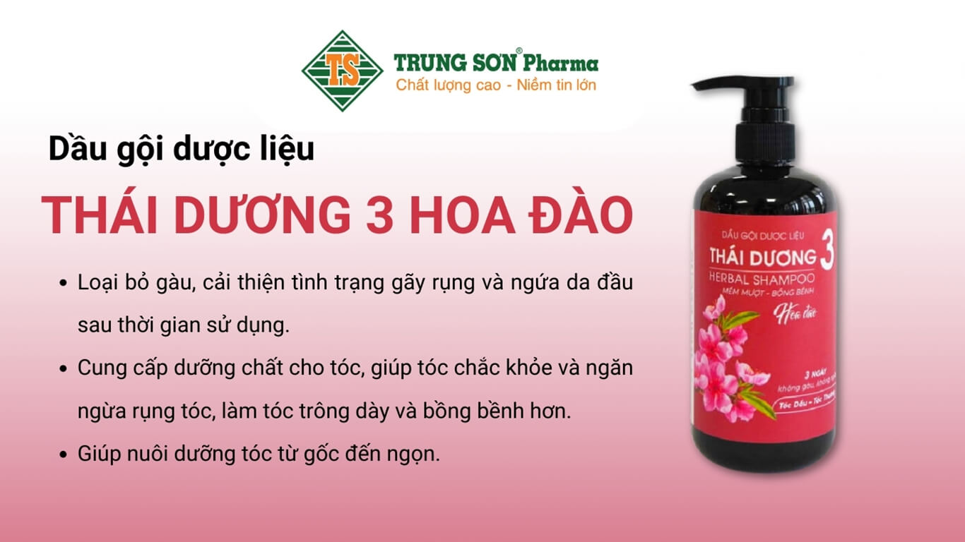 Dầu gội dược liệu Thái Dương 3 Hoa Đào