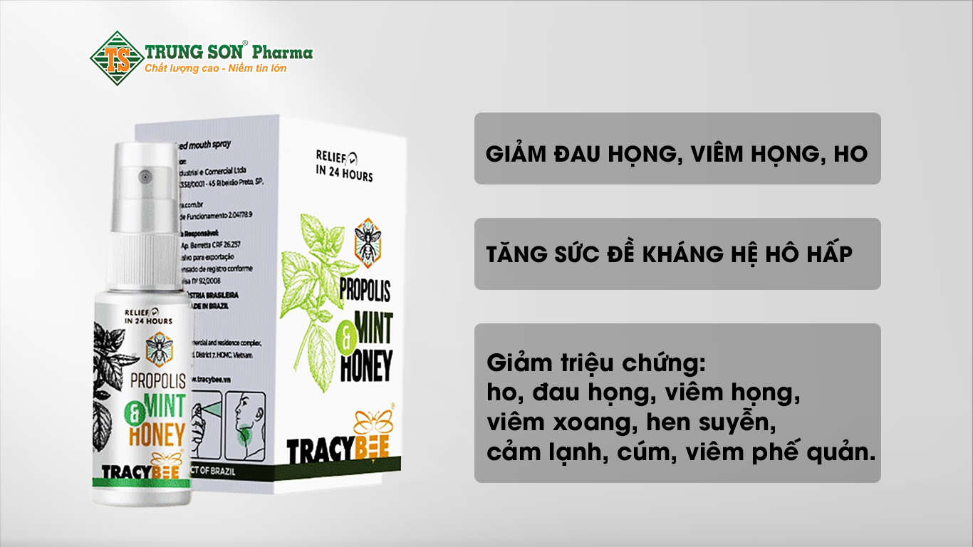 Xịt họng Keo ong Propolis Mint & Honey Tracybee