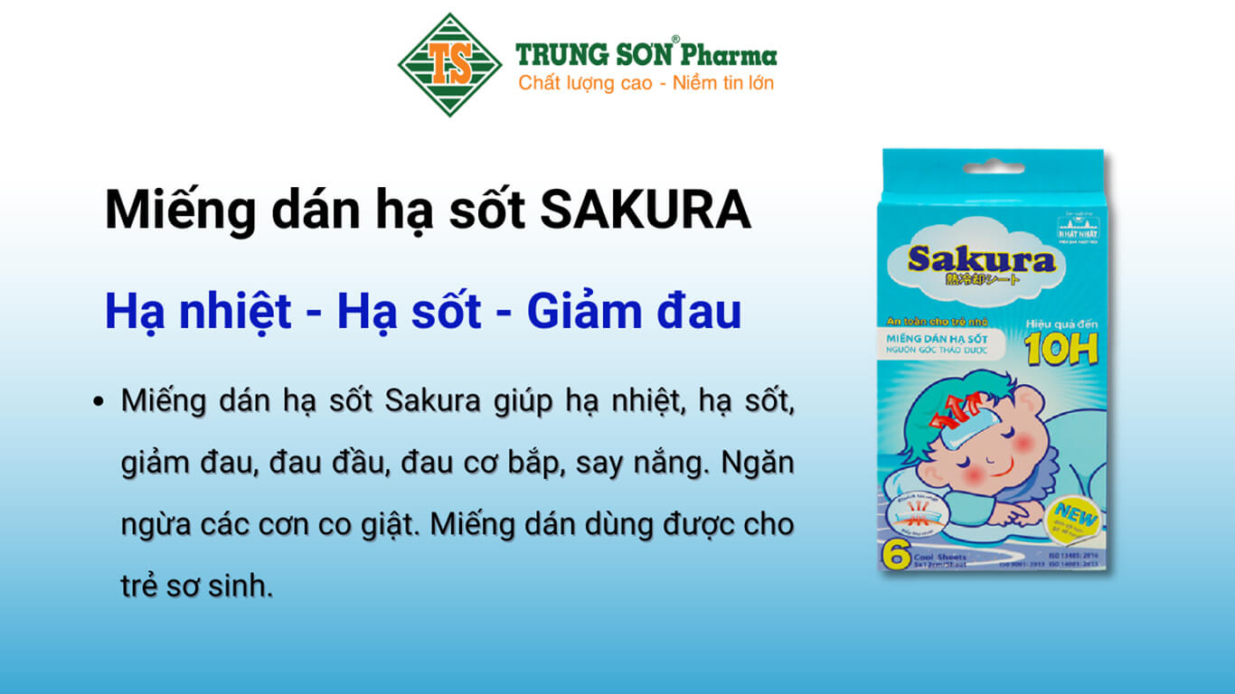 Miếng dán hạ sốt Sakura hạ nhiệt, hạ sốt