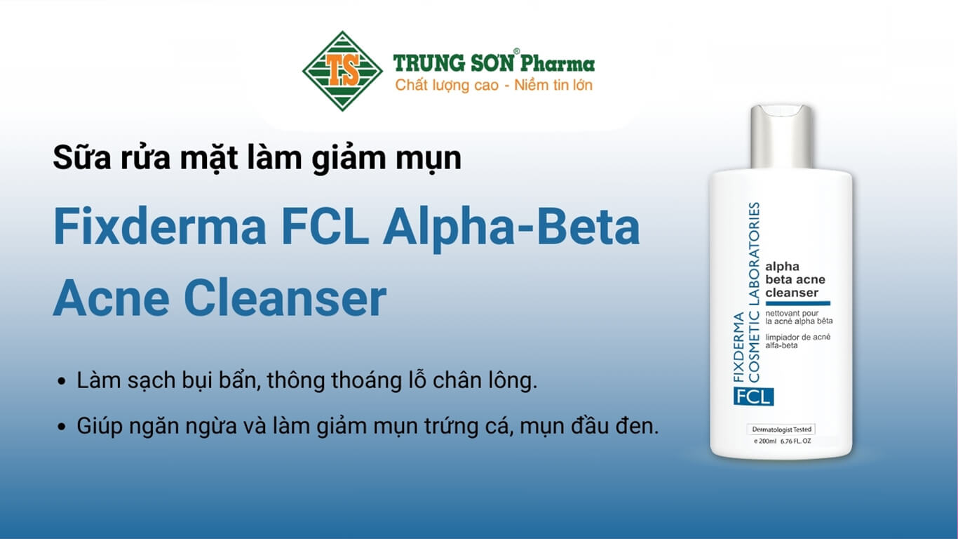 Sữa rửa mặt Fixderma FCL Alpha Beta Acne Cleanser 200ml 