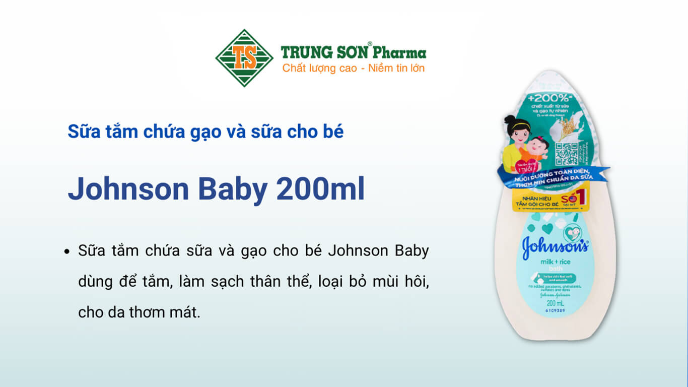 Sữa tắm chứa sữa và gạo cho bé Johnson Baby