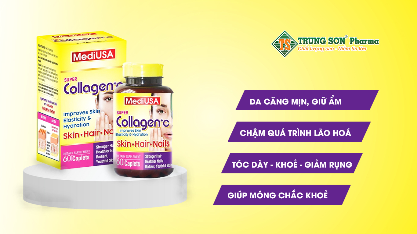 Viên uống đẹp da tóc móng Super Collagen C+ Mediusa - Hộp 60 viên