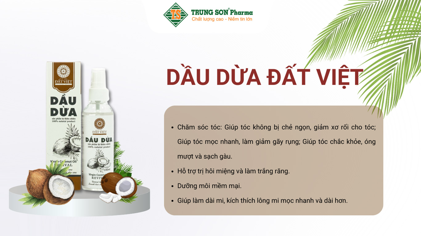 Dầu dừa Đất Việt giảm viêm nhiễm, bảo vệ sức khoẻ tim mạch, làm đẹp