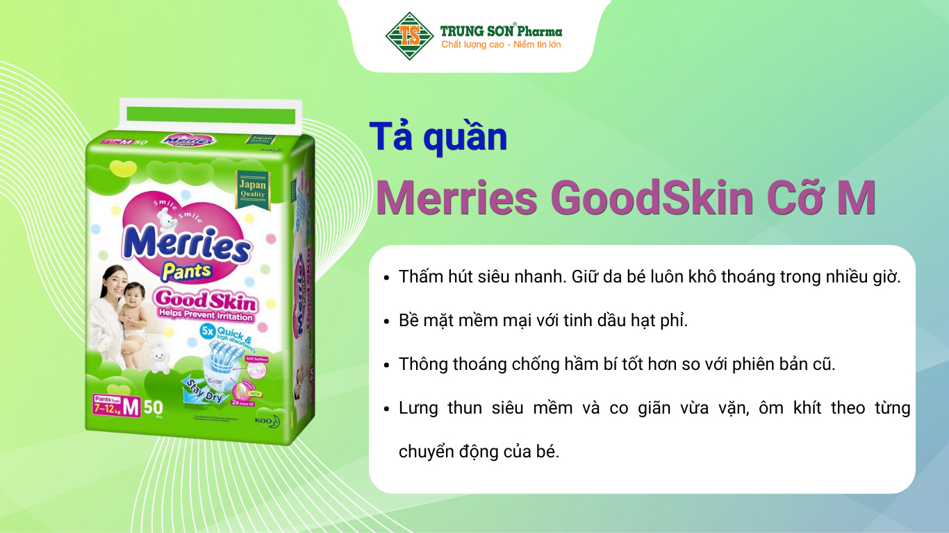 Tã Quần Merries Goodskin Size M 