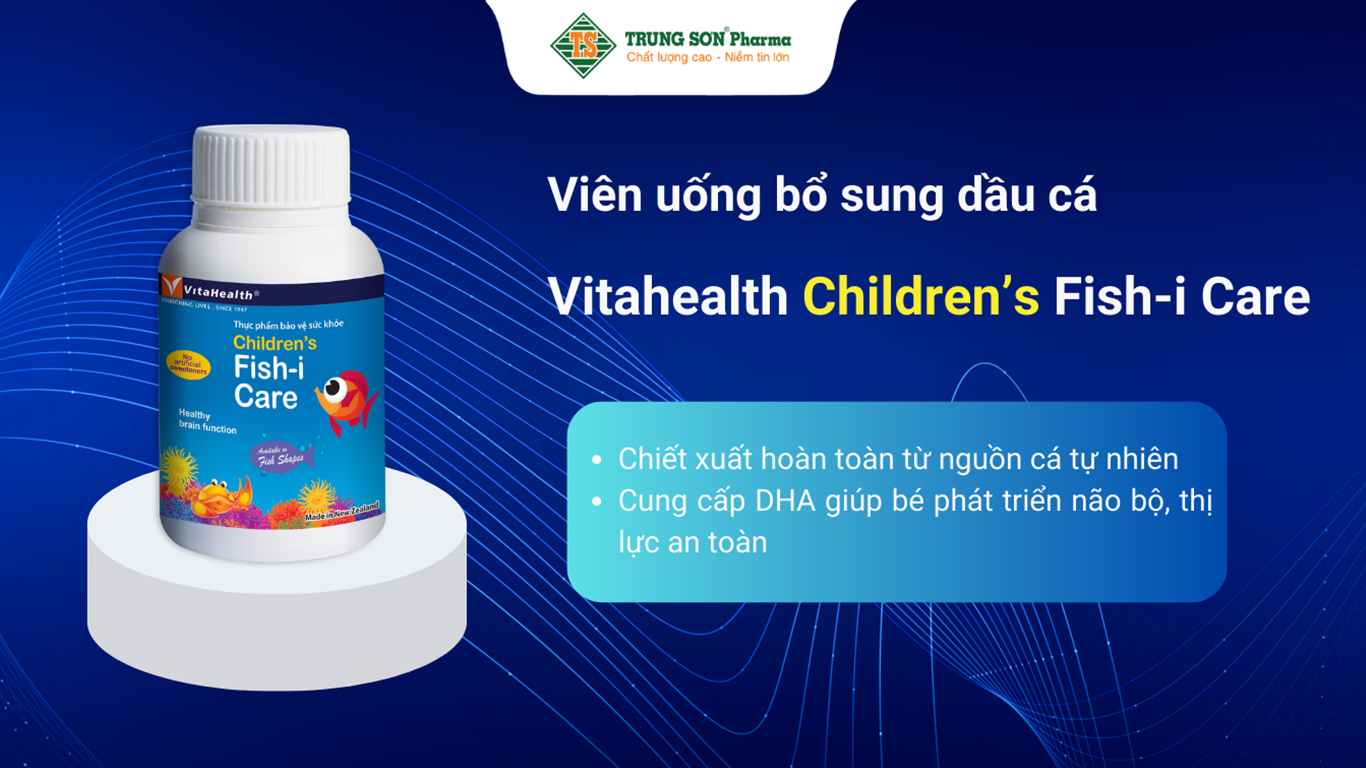 Viên uống Vitahealth Children’s Fish-i Care bổ sung dầu cá cho trẻ em - Hộp 30 Viên