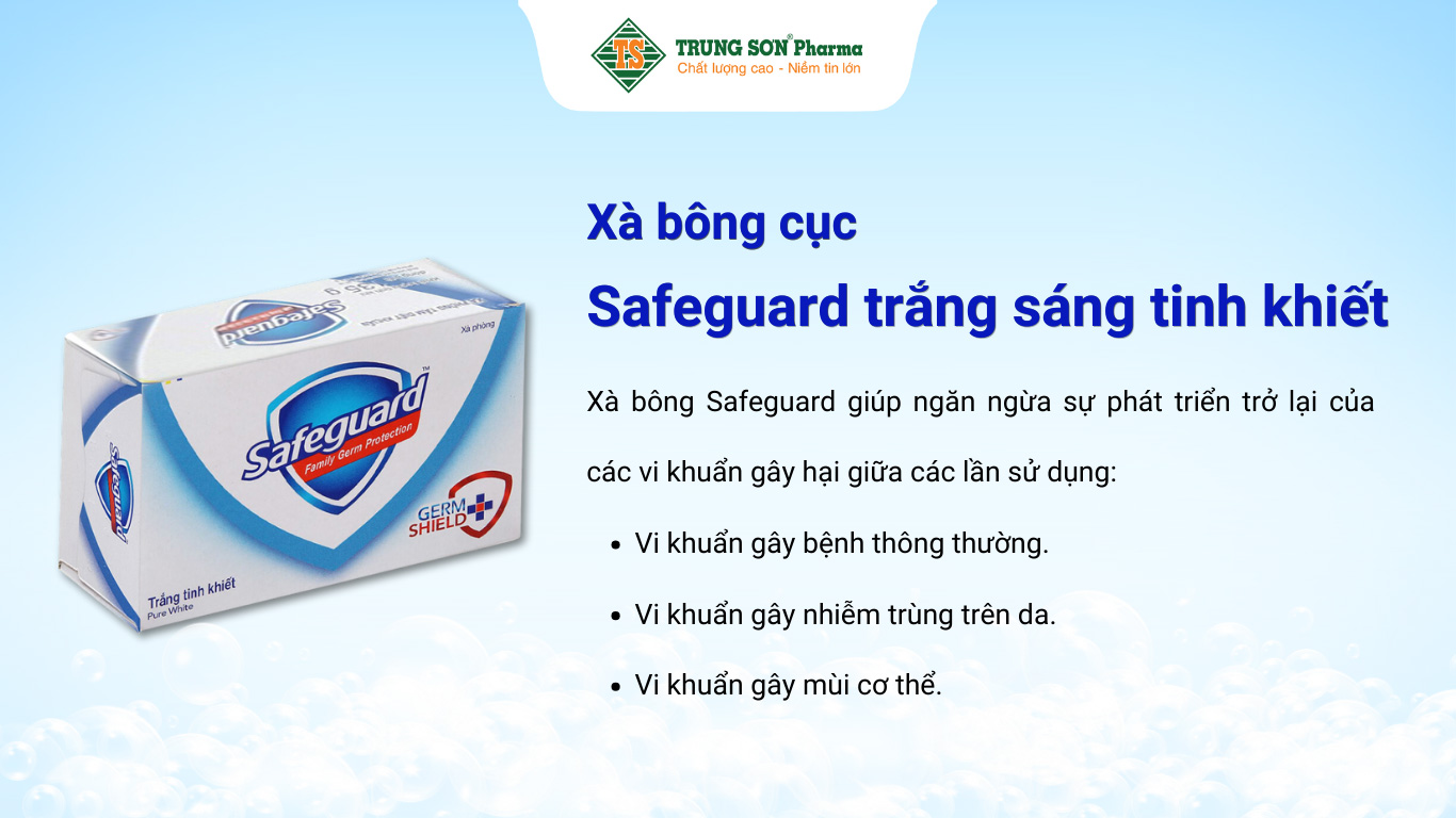 Xà bông Safeguard giúp ngăn ngừa vi khuẩn