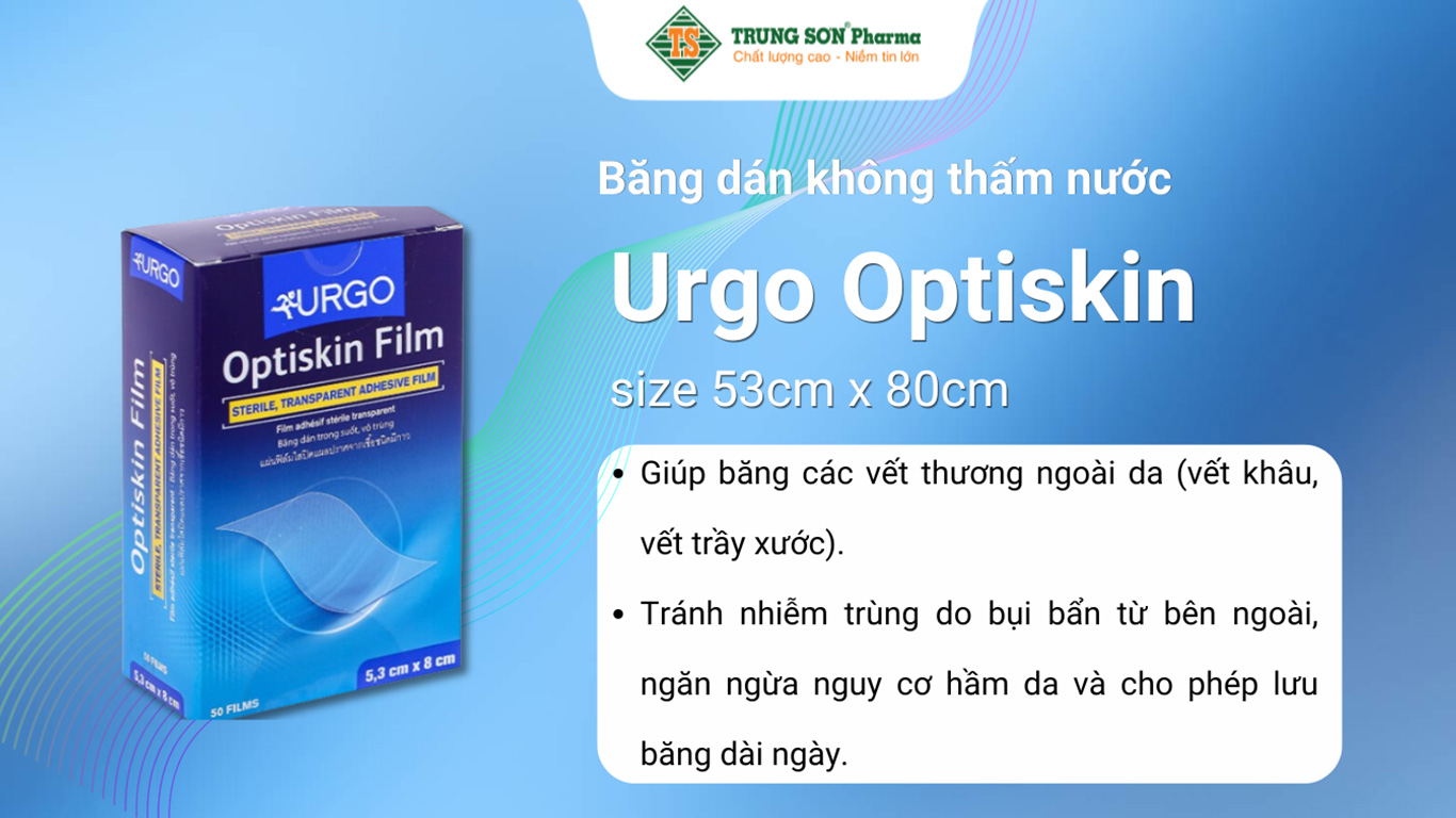 Băng dán không thấm nước Urgo Optiskin size 53cm x 80cm (hộp 50 miếng)