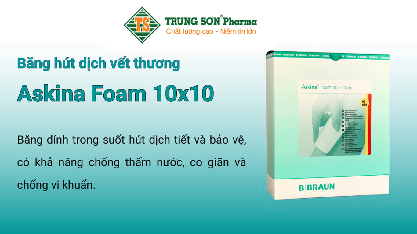 Băng hút dịch vết thương Askina Foma 10x10