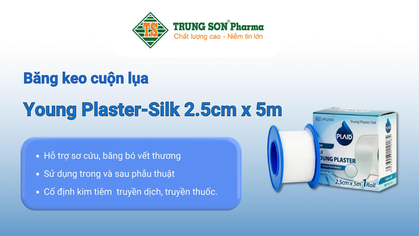 Băng Keo Cuộn Lụa Young Plaster-Silk 2.5cm x 5m