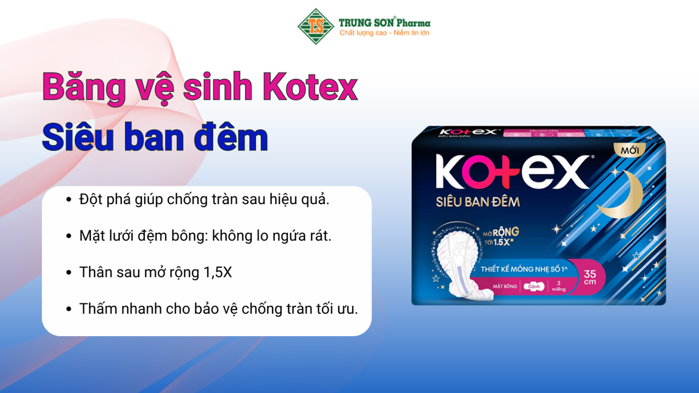 Băng vệ sinh của Kotex Siêu ban đêm