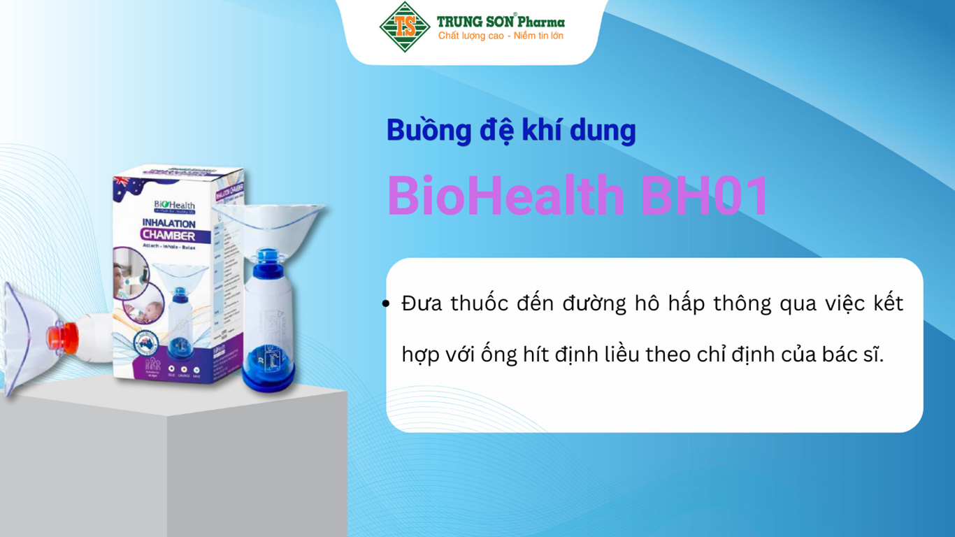 Buồng đệm khí dung BioHealth BH01 hỗ trợ điều trị hen suyễn