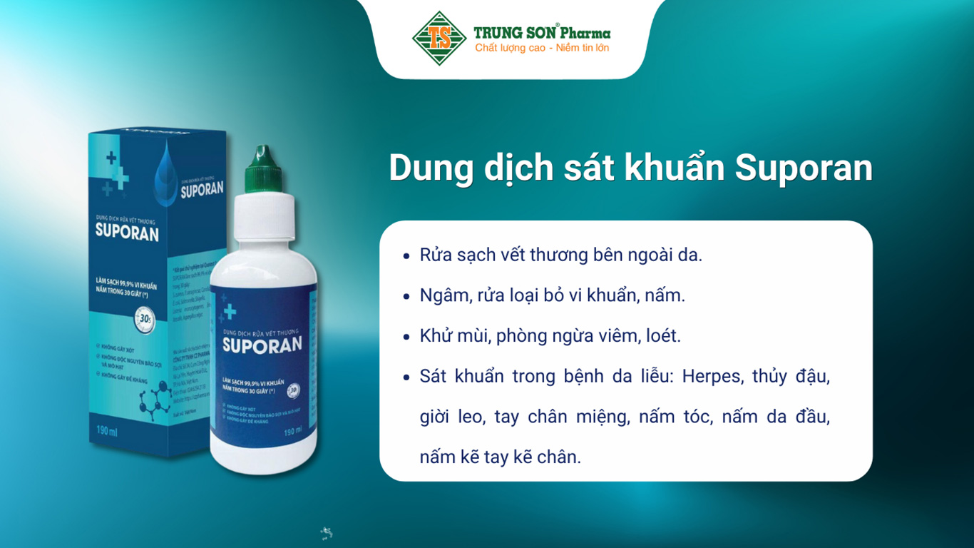 Dung dịch sát khuẩn Suporan giúp rửa vết thương (190ml)