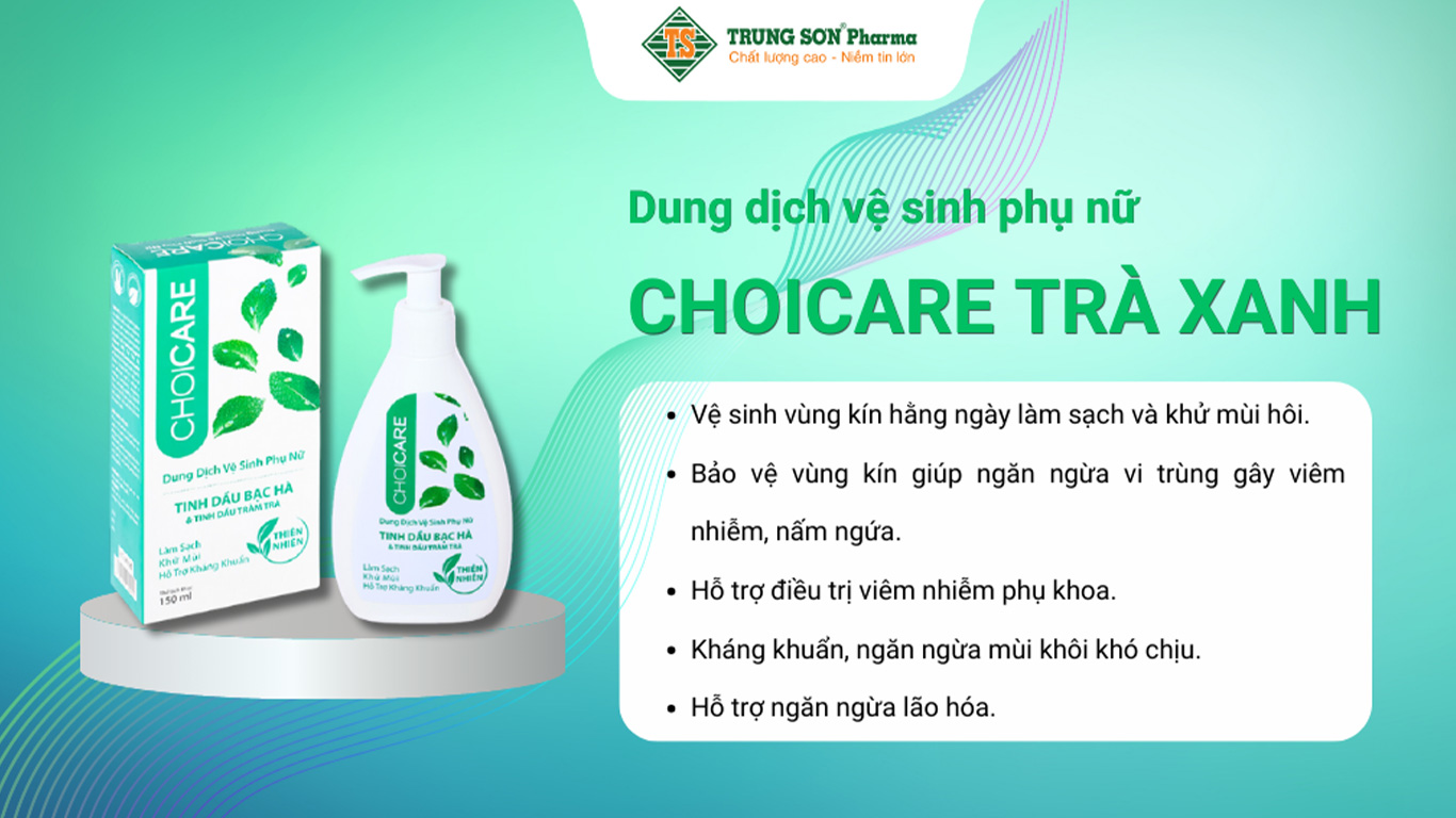 Dung dịch vệ sinh hằng ngày Choicare Trà Xanh (Chai 150ml)