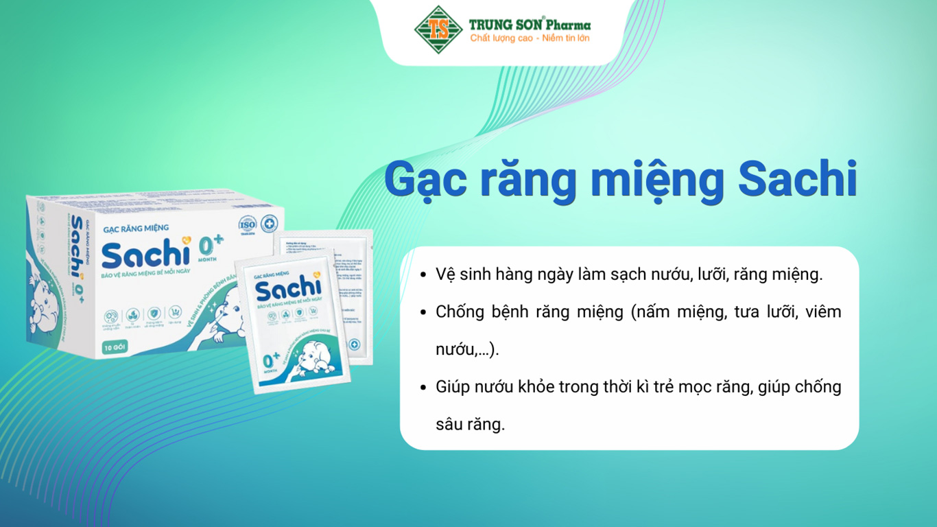 Gạc răng miệng Sachi vệ sinh khoang miệng cho bé 0+ (Hộp 30 gói)