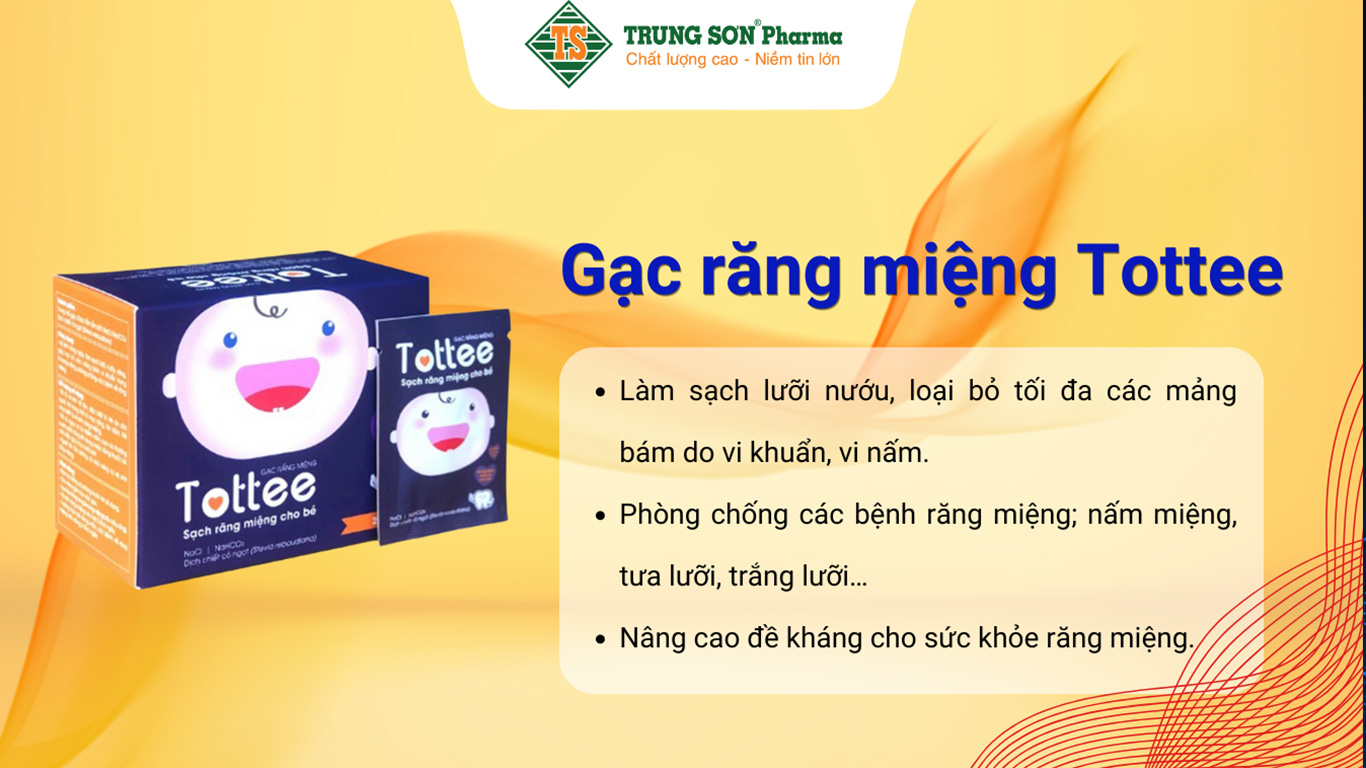 Gạc răng miệng Tottee vệ sinh khoang miệng cho bé (hộp 30 gói)